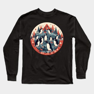 Penguin in Ornmament, Love Penguins Long Sleeve T-Shirt